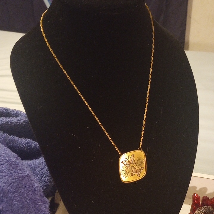 Reed Barton Damascene Butterflies And Flowers Necklace 49$